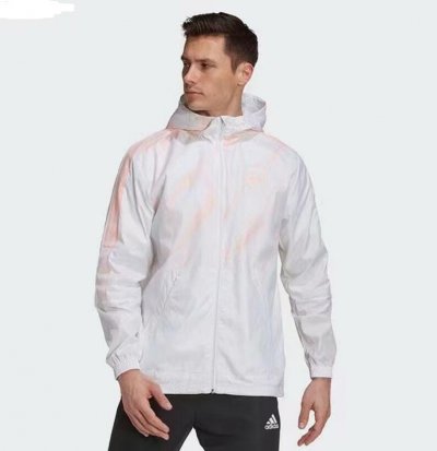 2021-22 Arsenal White Windbreaker Hoodie Jacket