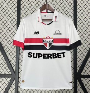 2024-25 Sao Paulo Home Soccer Jersey Shirt With All Sponsor