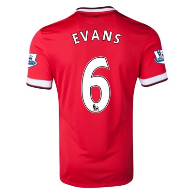 Manchester United 14/15 EVANS #6 Home Soccer Jersey