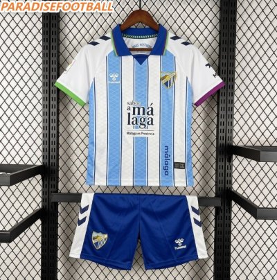 2026-27 Malaga Home Kids Soccer Kits Shirt With Shorts