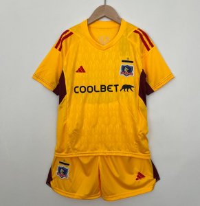 Kids/Youth 2023-24 COLO-COLO Yellow Goalkeeper Soccer Kits Shirt With Shorts