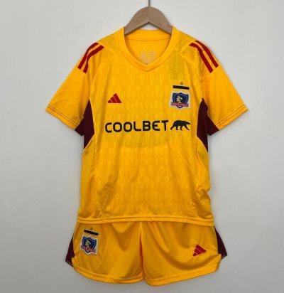 Kids/Youth 2023-24 COLO-COLO Yellow Goalkeeper Soccer Kits Shirt With Shorts