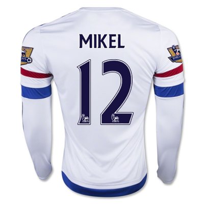 2015-16 Chelsea MIKEL #12 LS Away Soccer Jersey