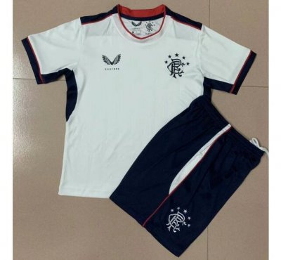 2020-21 Glasgow Rangers Kids Away Soccer Kits Shirt With Shorts