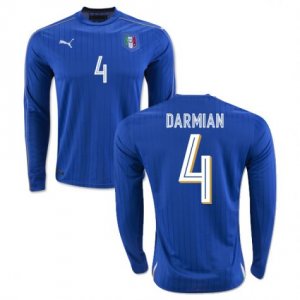 2016 Italy 4 Darmian LS Home Soccer Jersey
