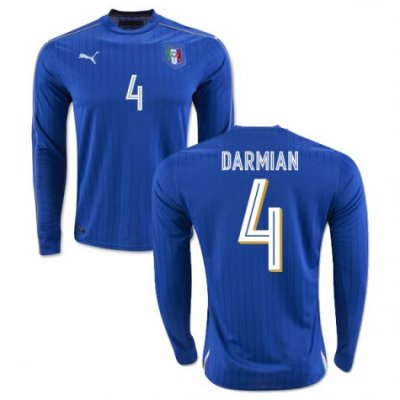2016 Italy 4 Darmian LS Home Soccer Jersey