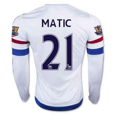 2015-16 Chelsea MATIC #21 LS Away Soccer Jersey