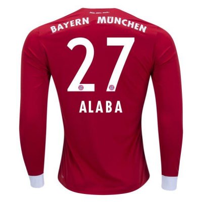 2017-18 Bayern Munich Alaba #27 LS Home Soccer Jersey
