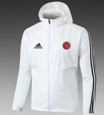 2020-21 Ajax White Windbreaker Hoodie Jacket