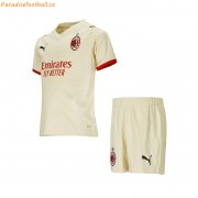2021-22 AC Milan Kids Away Soccer Kits Shirt with Shorts