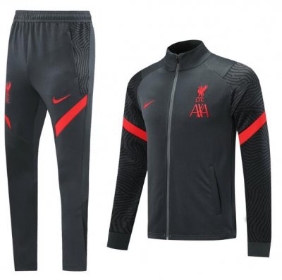 2020-21 Liverpool Dark Grey Training Kits Jacket with Pants