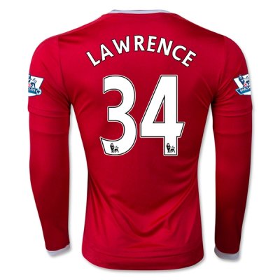 2015-16 Manchester United LS Home Soccer Jersey LAWRENCE 34