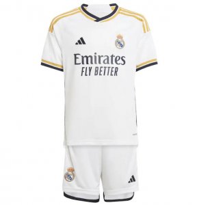 2023-24 Real Madrid Kids Home Soccer Kits Shirt With Shorts