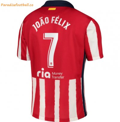 2020-21 Atlético de Madrid Home Soccer Jersey Shirt with João Félix 7 printing