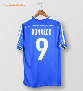 1998 Brazil Retro Away Soccer Jersey Shirt RONALDO #9