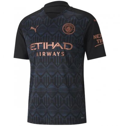 2020-21 Manchester City Away Black Soccer Jersey Shirt