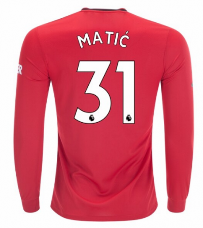 Nemanja Matic #31 Manchester United 2019-20 Long Sleeve Home Soccer Jersey