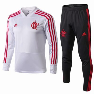 2018-19 Flamengo White V'Neck Training Suit