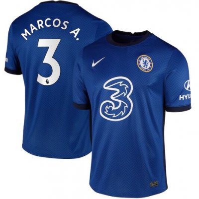 2020-21 Chelsea Home Blue Soccer Jersey Shirt Marcos A. #3