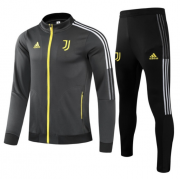 2021-22 Juventus Black Yellow Training Kits Jacket with Pants