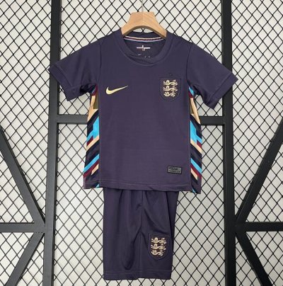 2024 Euro Cup England Kids Away Soccer Kits Shirt With Shorts