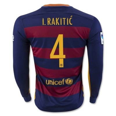 2015-16 Barcelona I. RAKITIC 4 LS Home Soccer Jersey