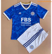 2021-22 Kids Leicester City Home Soccer Kits Shirt With Shorts