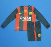 Kids Barcelona 14/15 Long Sleeve Home Soccer Kit(Shirt+Shorts)