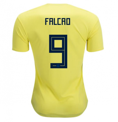 2018 World Cup Colombia FALCAO #9 Home Yellow Soccer Jersey