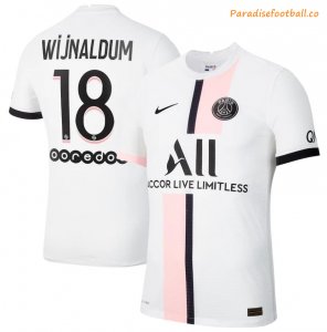 2021-22 Maillot PSG Extérieur Away Soccer Jersey Shirt with Wijnaldum 18 printing