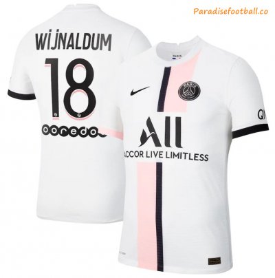2021-22 Maillot PSG Extérieur Away Soccer Jersey Shirt with Wijnaldum 18 printing
