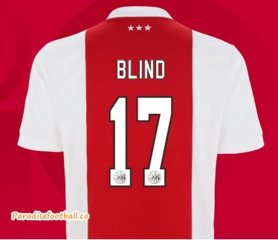2021-22 Ajax Home Soccer Jersey Shirt with Blind 17 printing