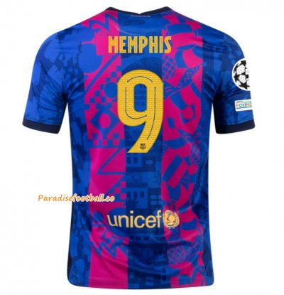 2021-22 Barcelona Third Away Soccer Jersey Shirt with MEMPHIS DEPAY 9 UCL printing