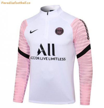 2021-22 PSG White Pink Training Sweat Shirt