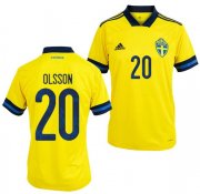 2020 EURO Sweden Home Soccer Jersey Shirt Kristoffer Olsson #20