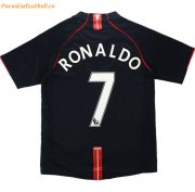 2007-08 Manchester United Retro Third Away Black Soccer Jersey Shirt Ronaldo #7
