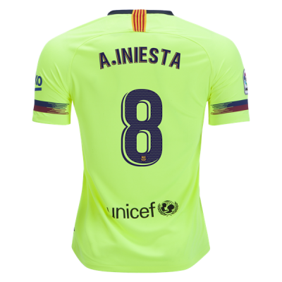 2018-19 FC Barcelona Away Soccer Jersey Shirt Andres Iniesta #8