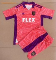 Kids Los Angeles FC 2021-22 Pink Goalkeeper Soccer Kits Shirt With Shorts