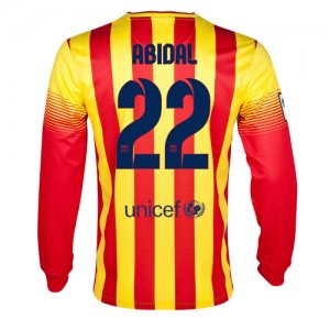 13-14 Barcelona #22 Abidal Away Long Sleeve Soccer Jersey Shirt 13-14 Barcelona #22 Abidal Away Long Sleeve Soccer Jersey Shirt