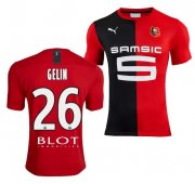 2019-20 Stade Rennais Home Soccer Jersey Shirt Jérémy Gelin #26