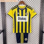 2026-27 Fenerbahce Home Kids Soccer Kits Shirt With Shorts
