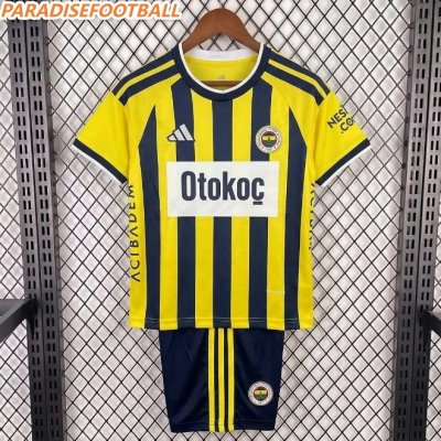 2026-27 Fenerbahce Home Kids Soccer Kits Shirt With Shorts