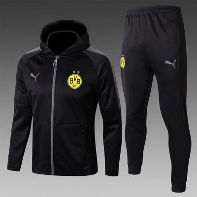 2017-18 Dortmund Black Soccer Hoody Jacket
