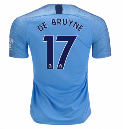 2018-19 Manchester City Home Soccer Jersey Shirt Kevin De Bruyne #17