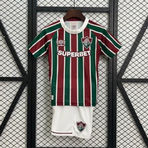 2025-26 Fluminense Kids Home Soccer Kits Shirt With Shorts