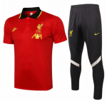 2021-22 Liverpool Red Polo Kits Shirt + Pants