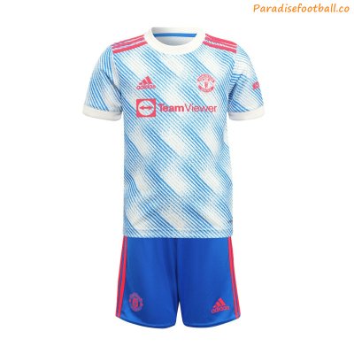 2021-22 Manchester United Kids Away Soccer Youth Kits Shirt With Shorts
