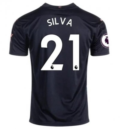2020-21 Manchester City Away Soccer Jersey Shirt DAVID SILVA #21