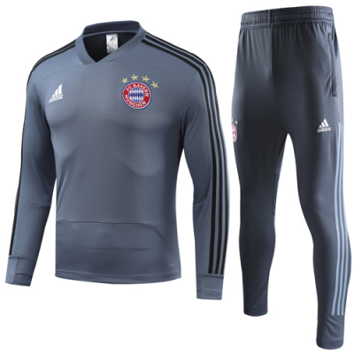 18-19 Bayern Munich Gray Sweat Shirt Kit(Top+Trouser)