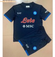 Kids Napoli 2021-22 Navy Maglia Gara Training Kits Shirt With Shorts